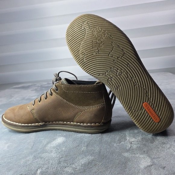 Merrell Bask Sol Mid Chukka Boot Leather Full Grain Sneaker Shoe Size 9.5 - Picture 6 of 8